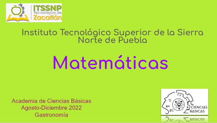 Matemáticas para Gastronomía